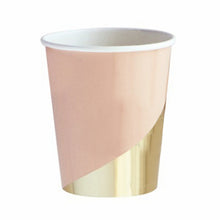 Gold & Pink Marble Disposable Paper Plates, Cups, Napkins