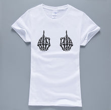 Skeleton Middle Finger Punk  T-Shirt