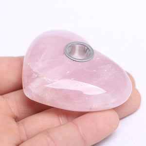 Pink/Rose Quartz Crystal Heart Smoking Pipe