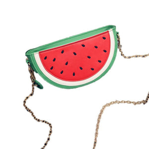 Watermelon Crossbody Purse with Chain Shoulder Strap