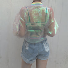 Transparent Holographic Bomber Jacket Laser