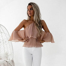 Halter Off Shoulder Chiffon Blouse