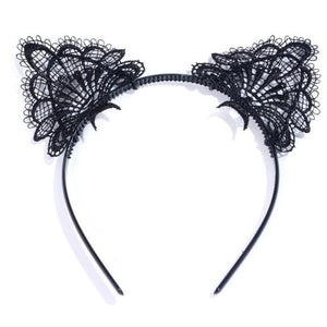 Sexy Lace Cat Ears, Black or White