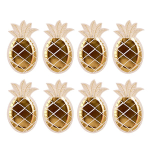 Rose Gold Foil Pineapple Disposable Paper Plates, 8pcs/set