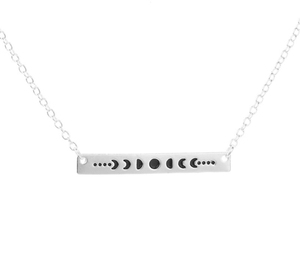 Astronomy Moon Phases Pendant Stainless Steel Necklace