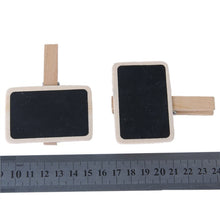 Cute Mini Rectangular Wooden Blackboard on Clips, 10pcs