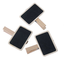 Cute Mini Rectangular Wooden Blackboard on Clips, 10pcs