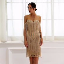 Sexy Lace Embroidery Sequined Fringe Dress