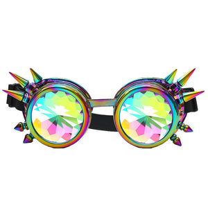 Kaleidoscope Colorful Festival Spike Goggles w/ Diffracted Lens