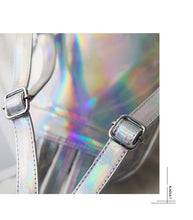 Pink Silver Holographic Backpack