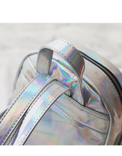 Pink Silver Holographic Backpack