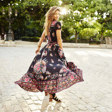 Floral Print Retro V-Neck Summer Dress