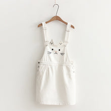 Cat Ear Embroidery Overall Dress w/ Pockets