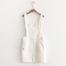 Cat Ear Embroidery Overall Dress w/ Pockets