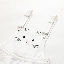 Cat Ear Embroidery Overall Dress w/ Pockets