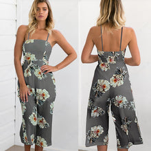 Floral Print Casual Thin Strap Long Loose Jumpsuit