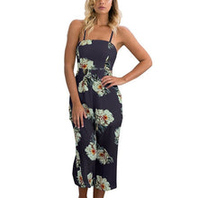 Floral Print Casual Thin Strap Long Loose Jumpsuit