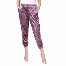 Velvet Drawstring Jogger Pants Casual with Elasticated Tie Waist and Pockets