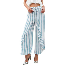 Ruffle Mid Waist Wide Leg Cotten Pants