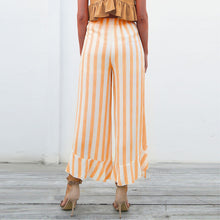 Ruffle Mid Waist Wide Leg Cotten Pants