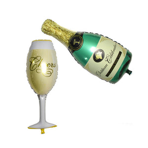 Champagne Glass & Bottle Ballon Set