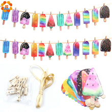 Colorful Ice Cream/Popsicle Banner For Summer Party 12PCS/Set