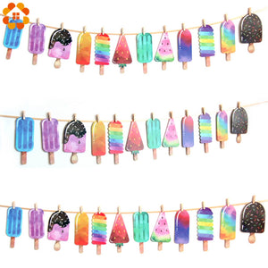 Colorful Ice Cream/Popsicle Banner For Summer Party 12PCS/Set