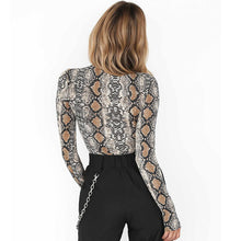 Long Sleeve, Turtle Neck, Snake Print Bodysuit