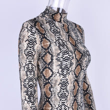 Long Sleeve, Turtle Neck, Snake Print Bodysuit