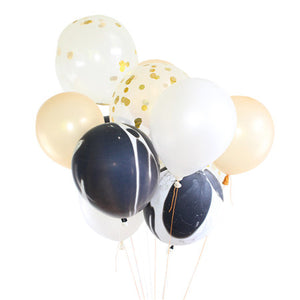 Pack of 20 Gold Foil, Marble Color, 12 inch Latex Balloon